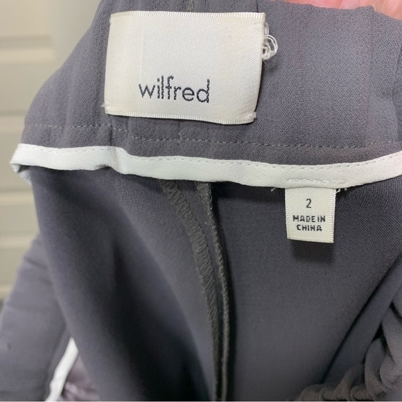 Aritzia Wilfred Ankle Pant Trousers Sz 2 Gray Crepe Straight Taper Casual Dress - Picture 10 of 12